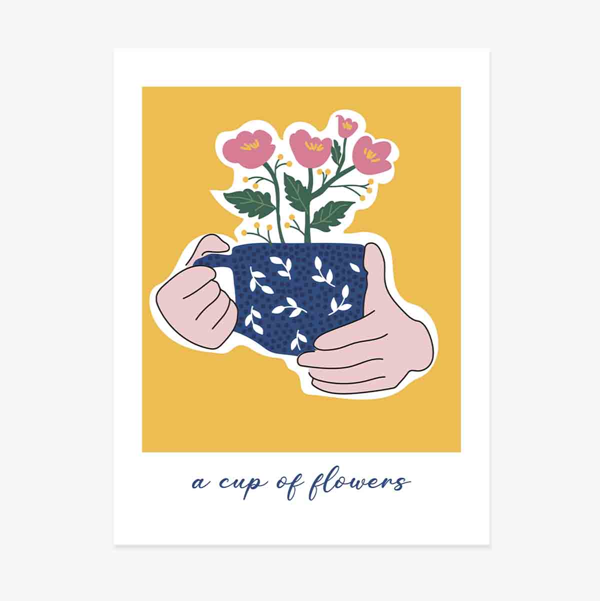 Affiche « Une tasse de fleurs »