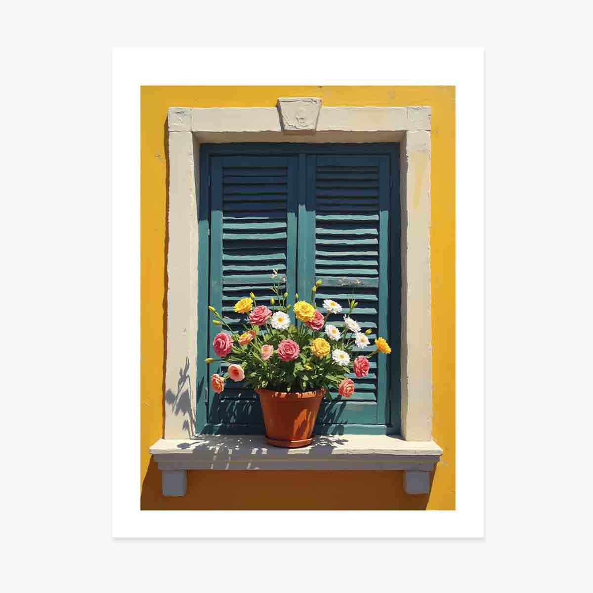 Affiche « Fenêtre avec pot de fleurs »