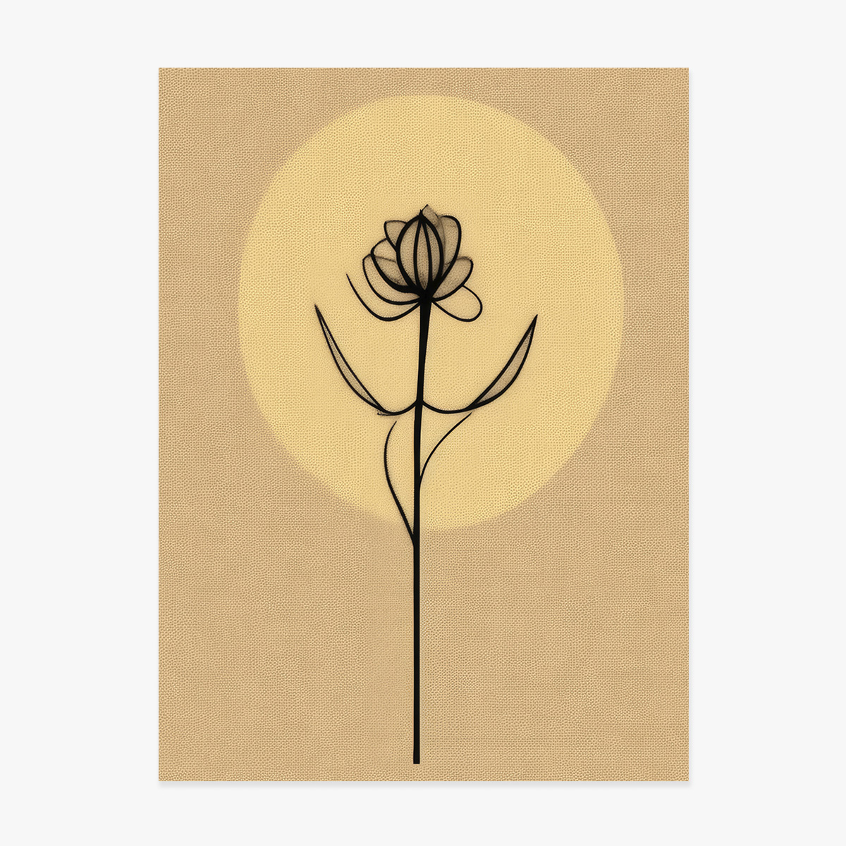 Affiche « Fleur minimaliste » au trait
