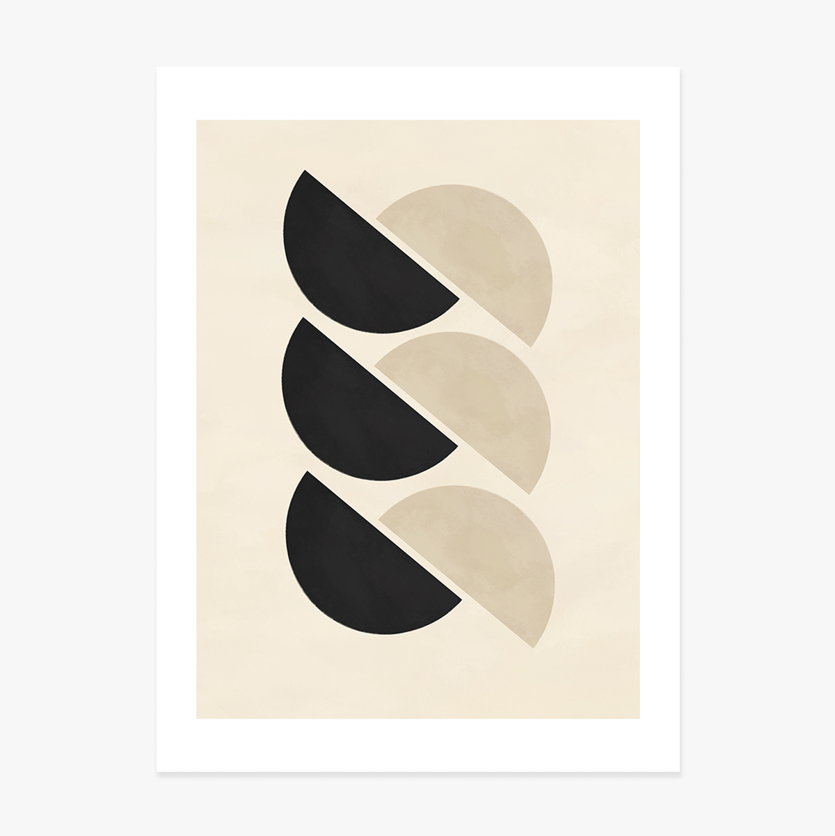 Affiche « Formes géométriques minimalistes, demi-cercles »