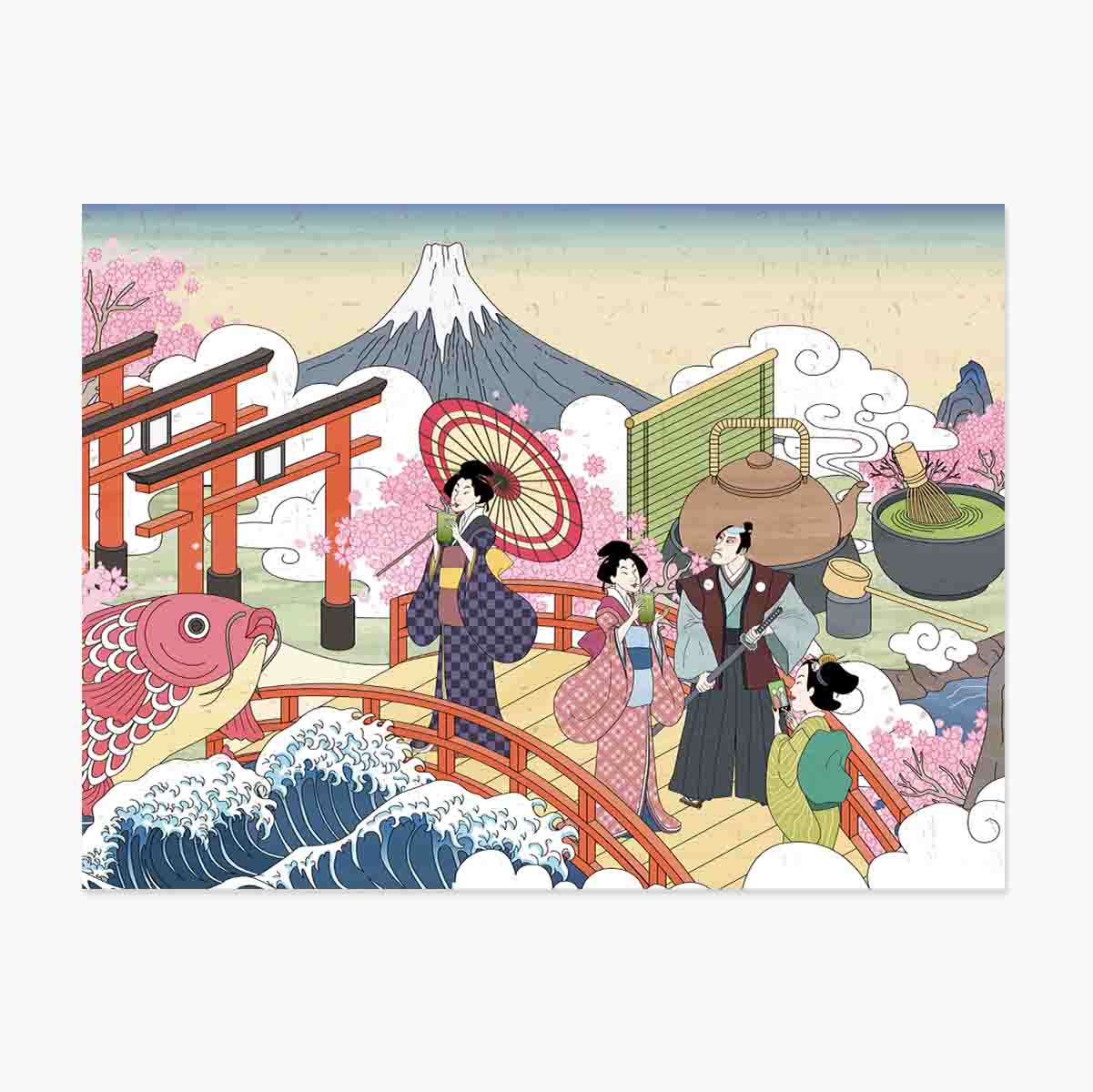Affiche : illustration japonaise rétro