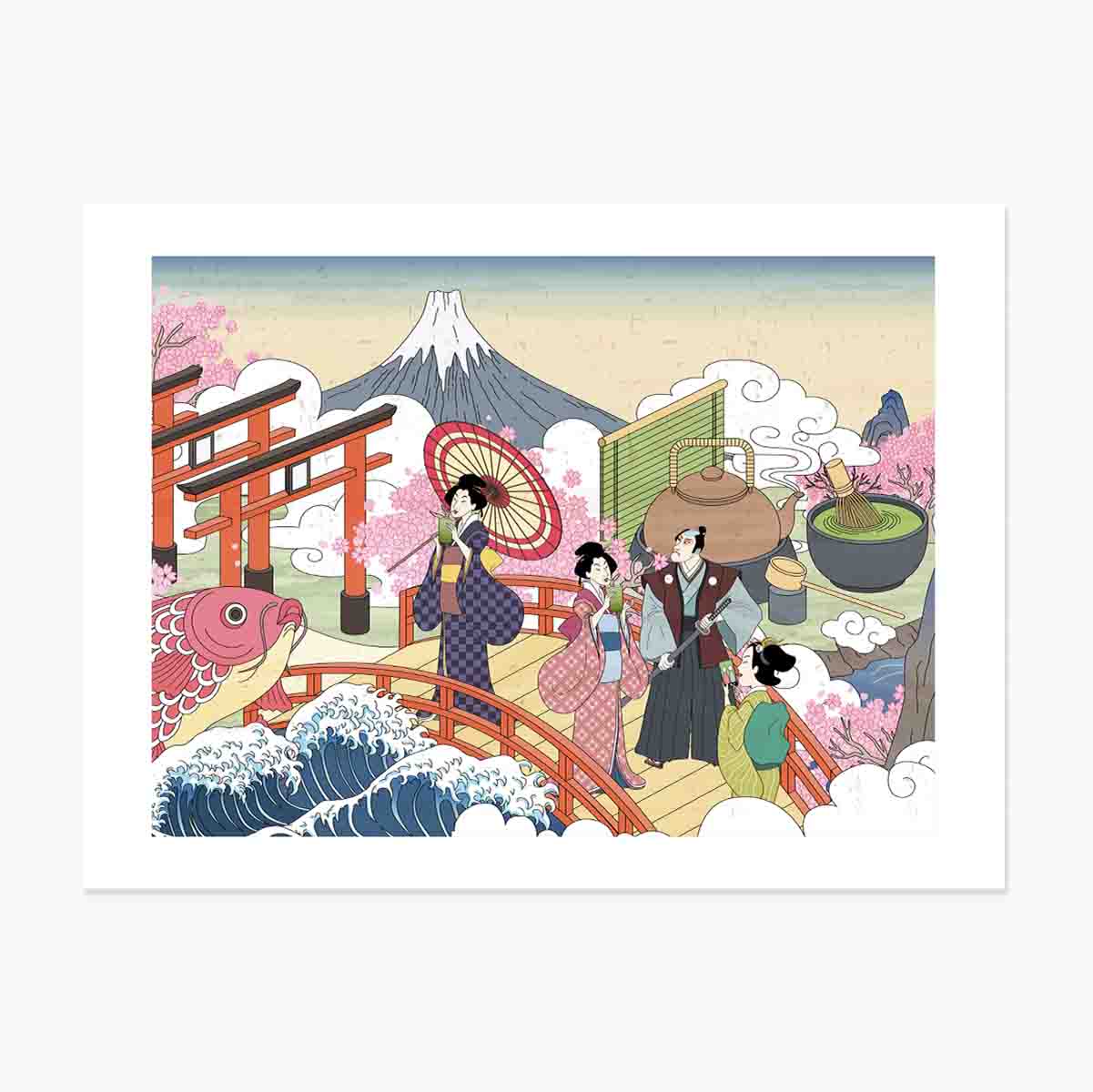 Affiche : illustration japonaise rétro