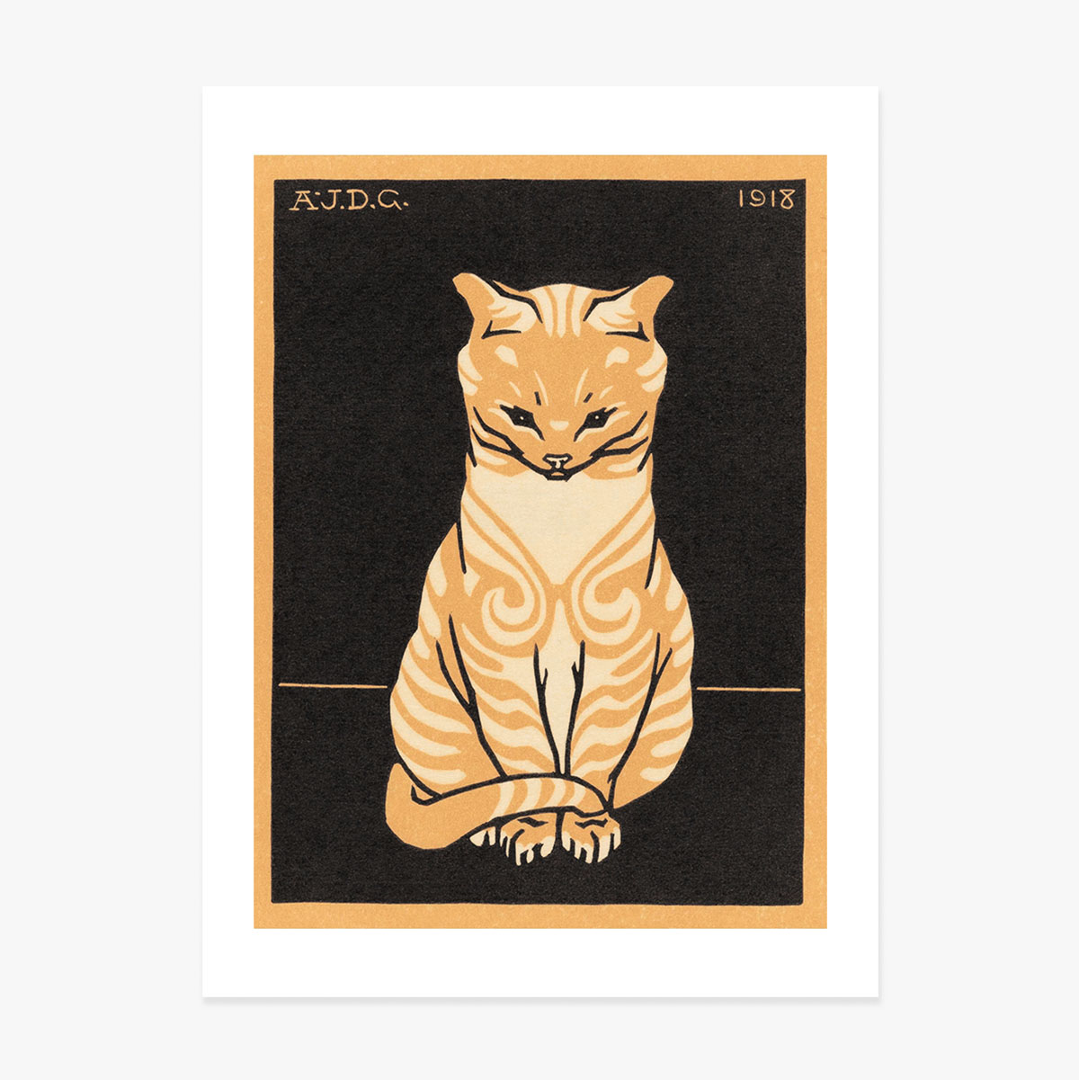 Affiche de Julie de Graag, « Sitting cat », 1918