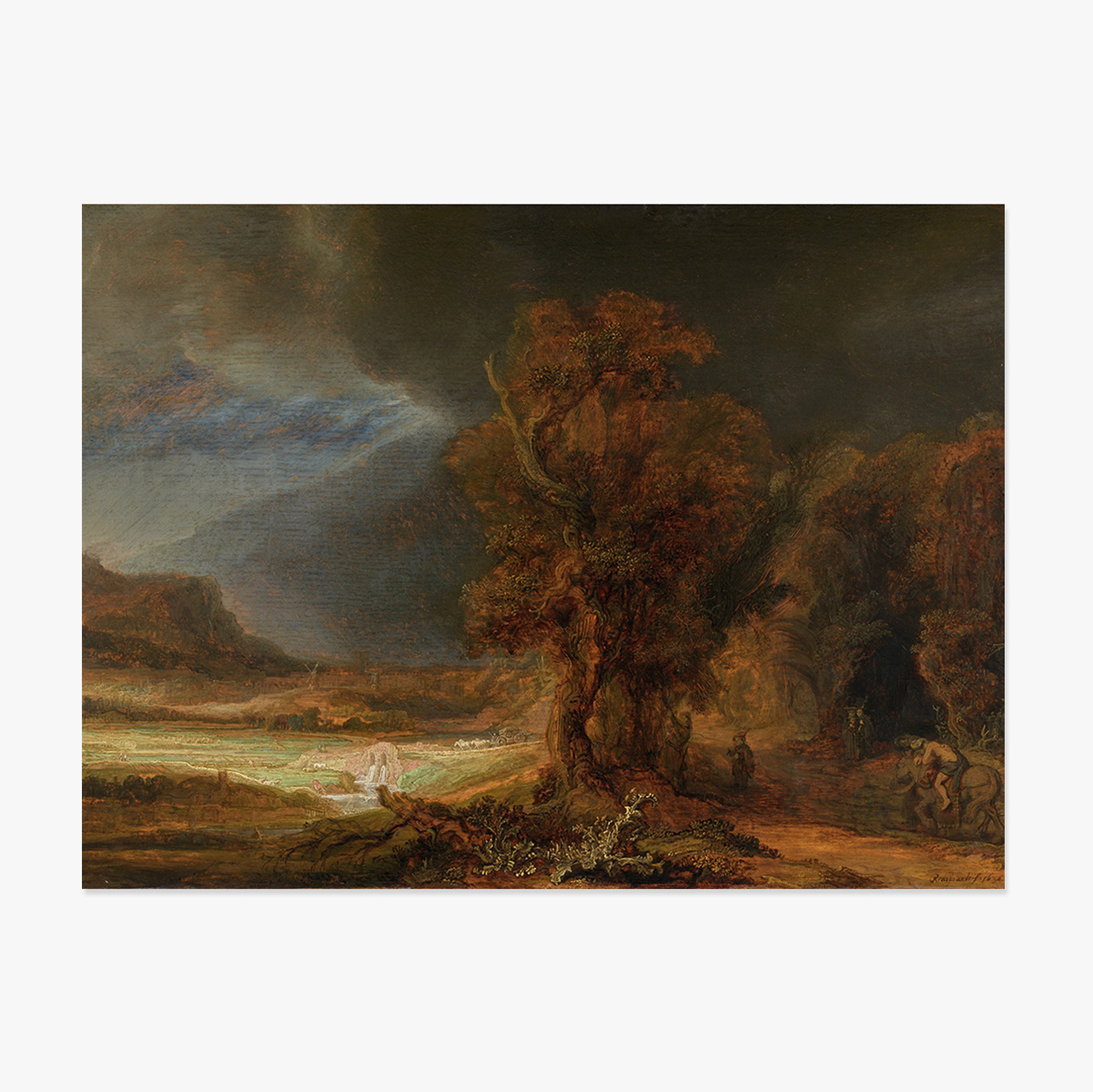 Affiche au format paysage - Rembrandt van Rijn - Paysage avec le bon Samaritain, 1638