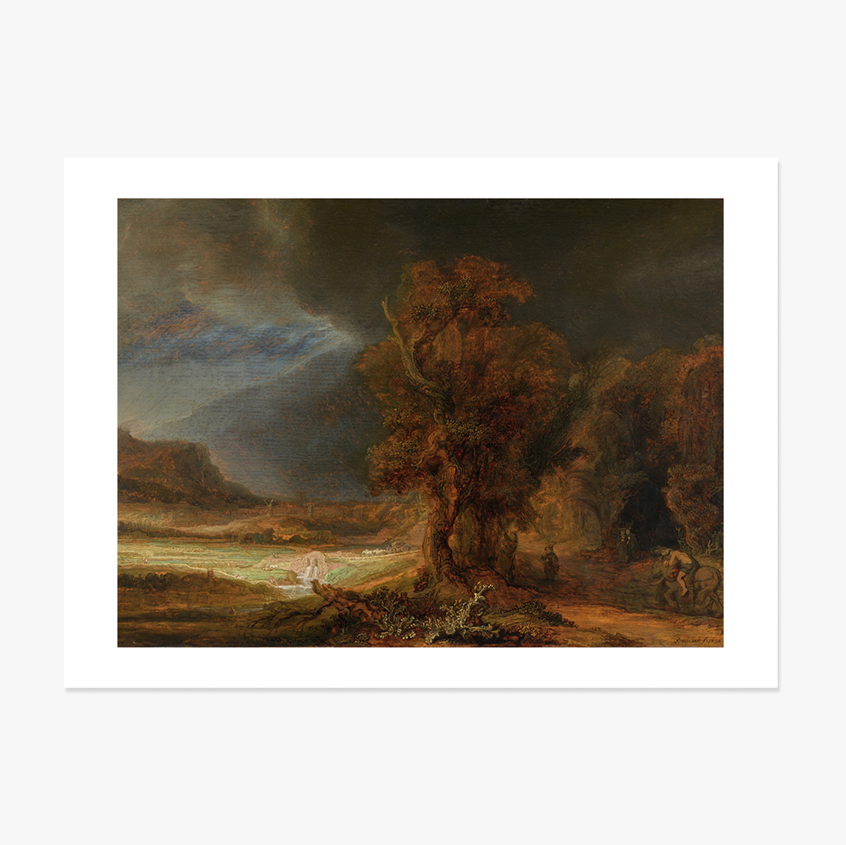 Affiche au format paysage - Rembrandt van Rijn - Paysage avec le bon Samaritain, 1638