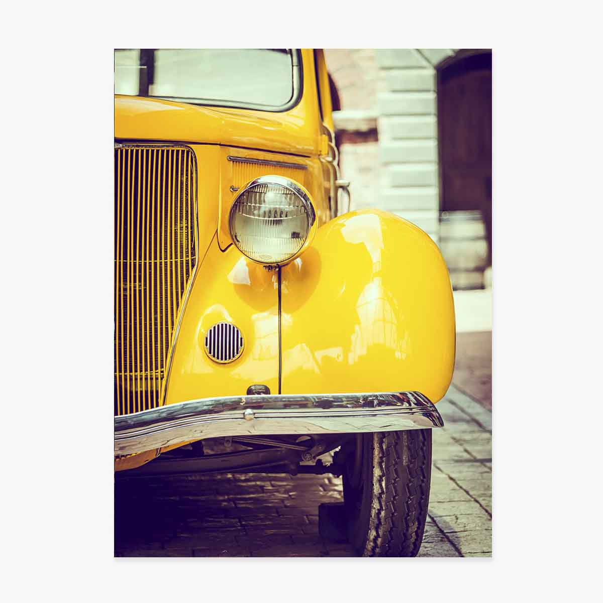 Affiche « Voiture jaune vintage »