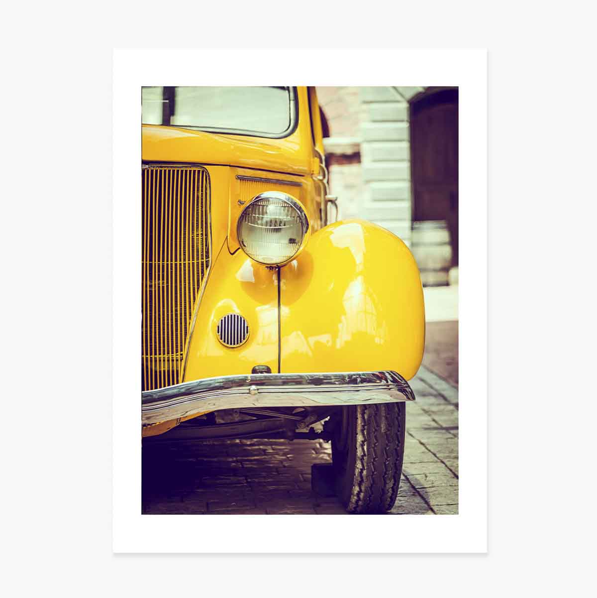 Affiche « Voiture jaune vintage »
