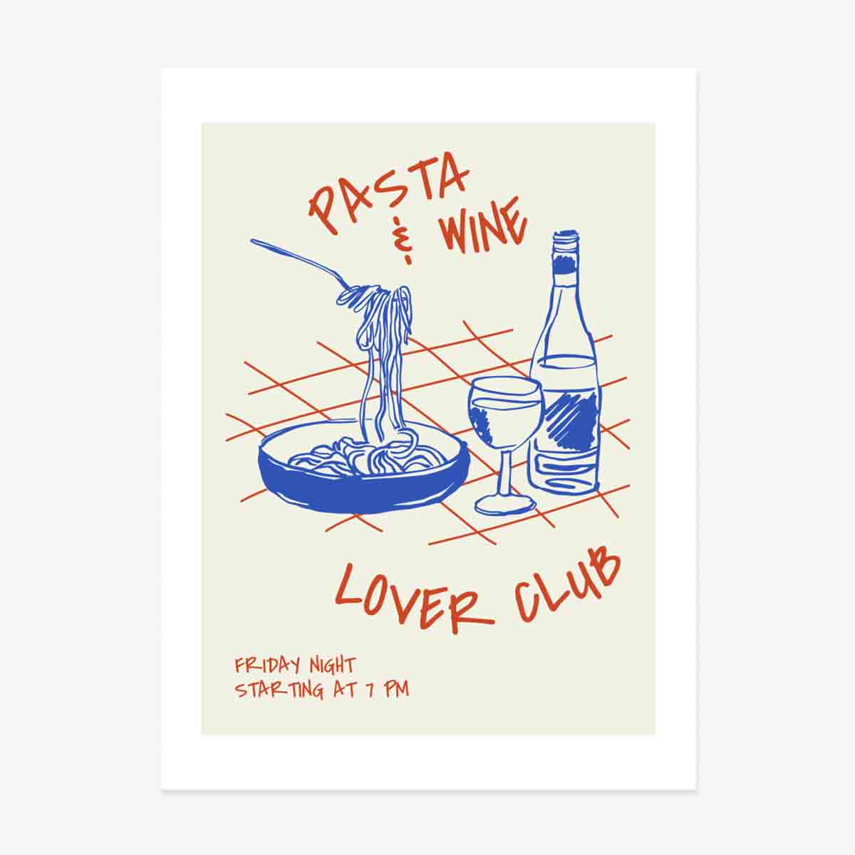 Affiche « Pasta & Wine »