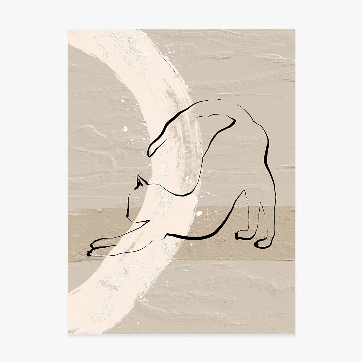 Affiche « Chat minimaliste » au trait