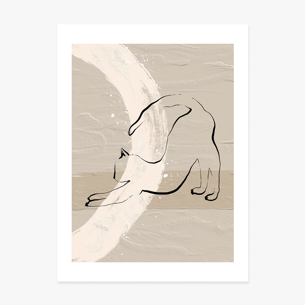 Affiche « Chat minimaliste » au trait