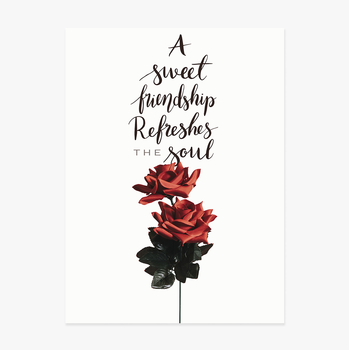 Affiche « Amitié » avec des roses