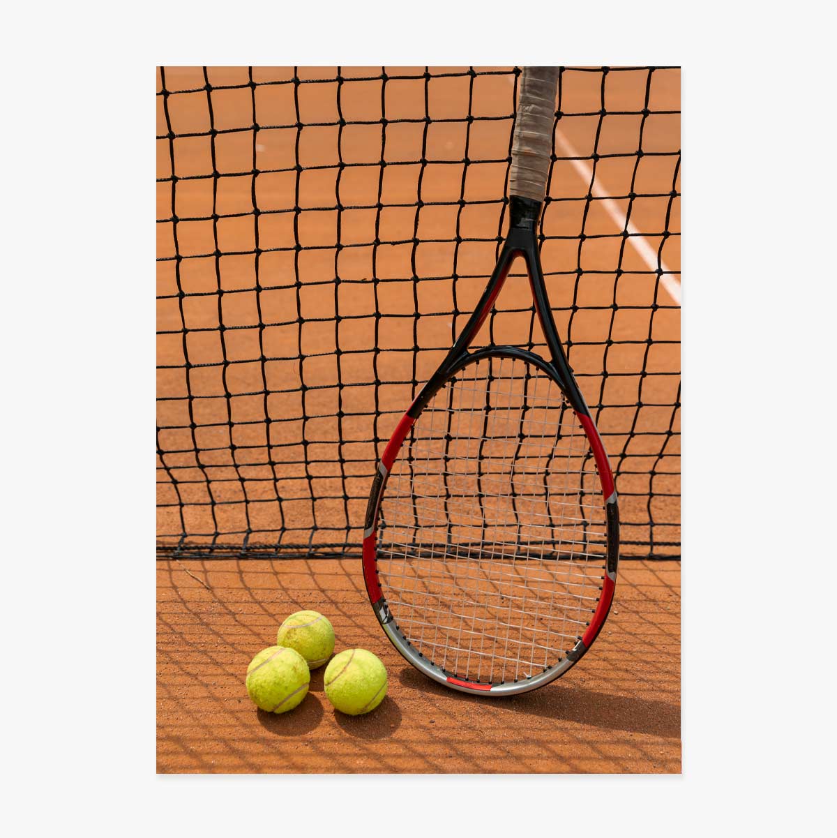 Affiche « La raquette et les balles de tennis »