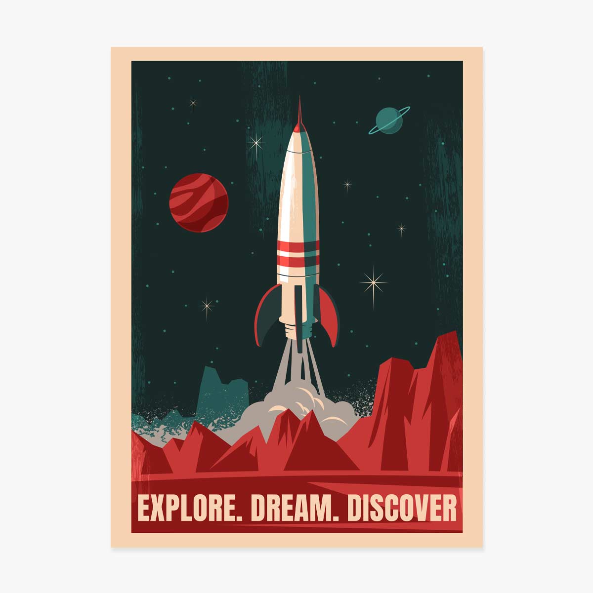 Affiche « Fusée spatiale »