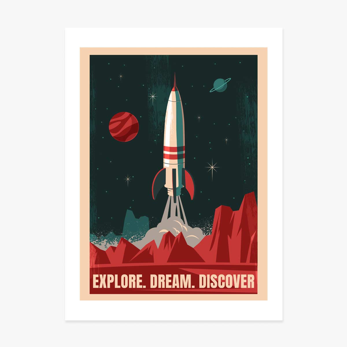 Affiche « Fusée spatiale »