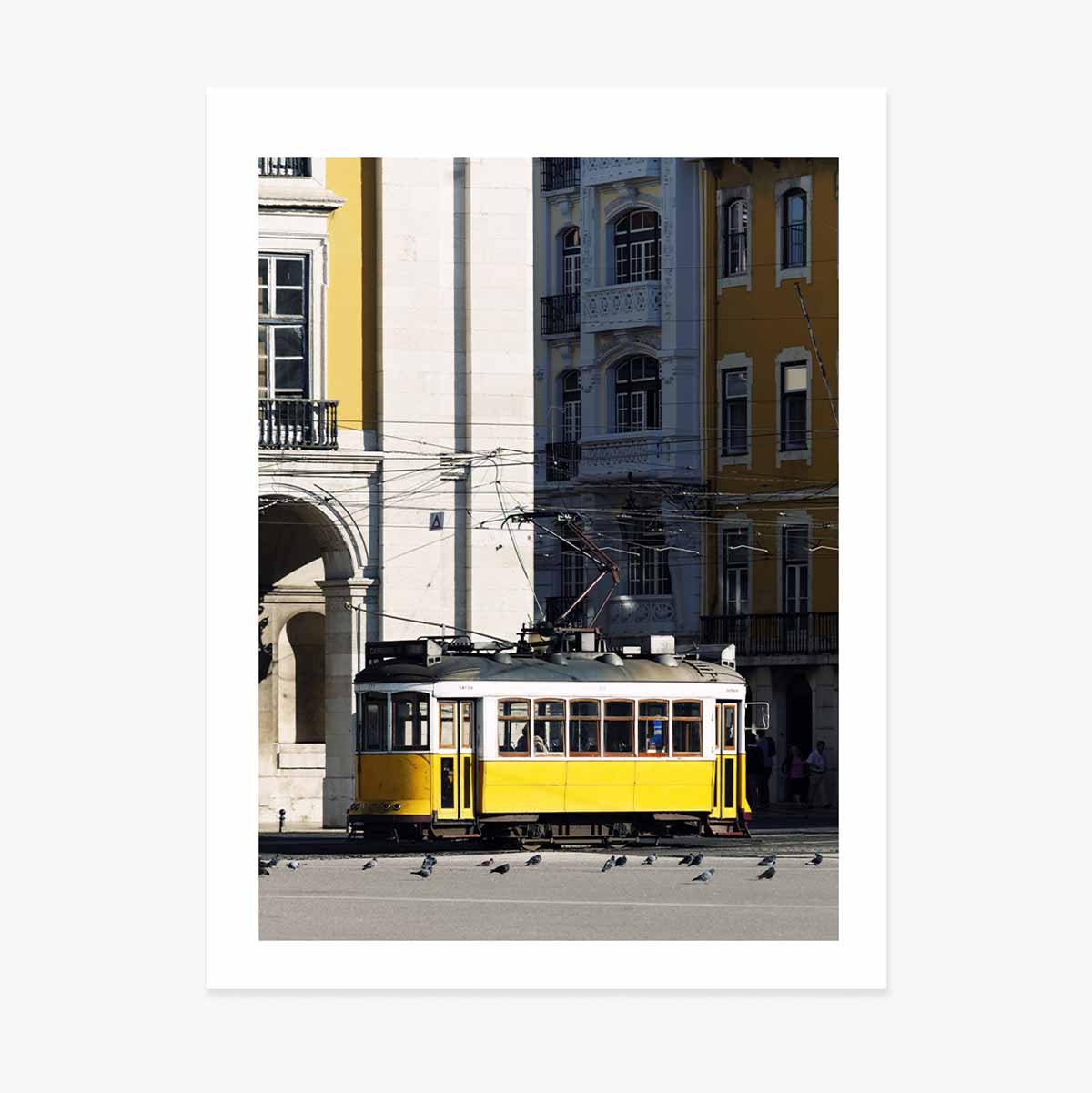 Affiche « Tramway jaune à Lisbonne, Portugal »