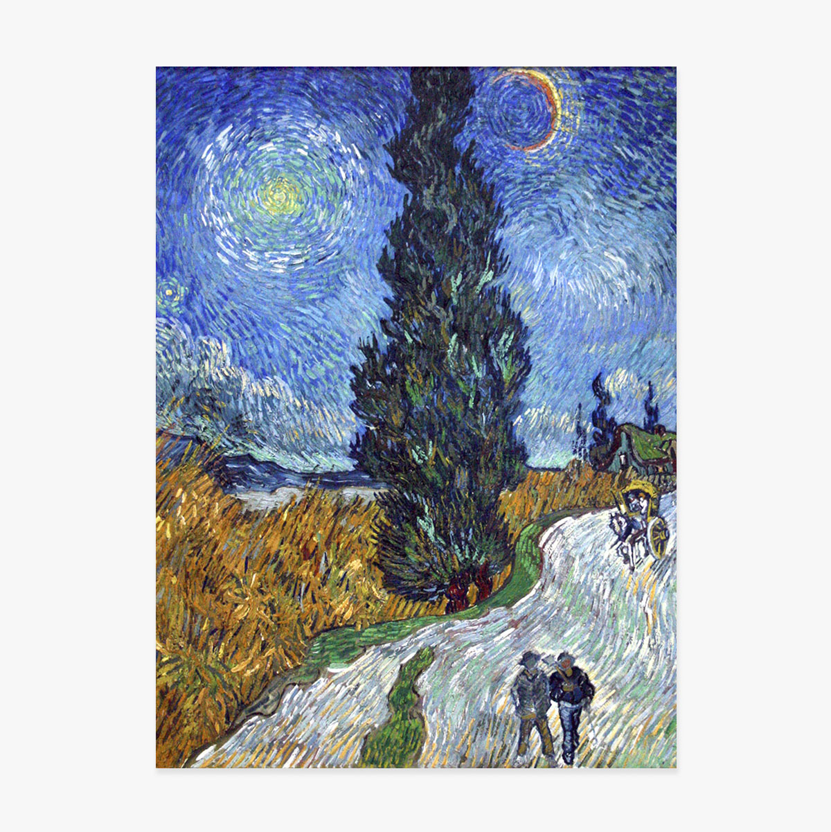 Affiche de Vincent van Gogh, « Chemin avec cyprès et étoile », 1890