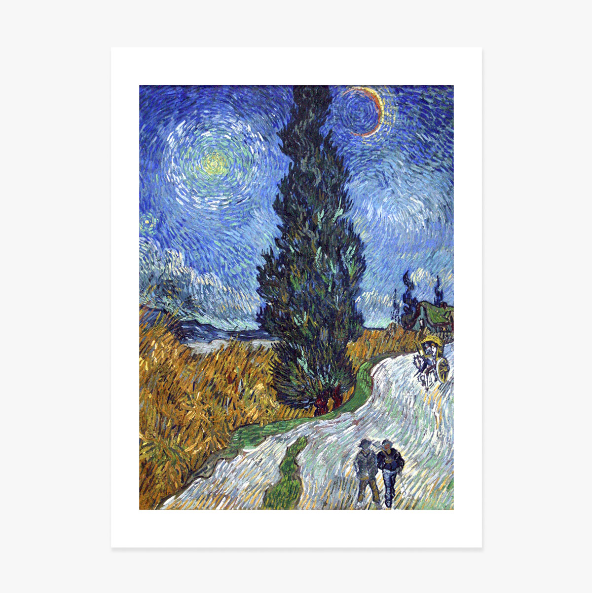 Affiche de Vincent van Gogh, « Chemin avec cyprès et étoile », 1890